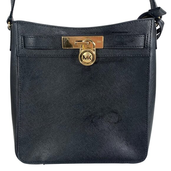 Michael Kors Black Hamilton Traveler Messenger Crossbody w/ Key And Lock - Picture 3 of 16